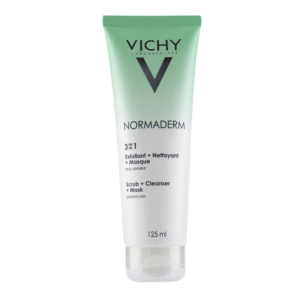 Vichy Normaderm 3-In-1 Scrub+Cleanser+Mask, For Acne-Prone Skin, 125ml