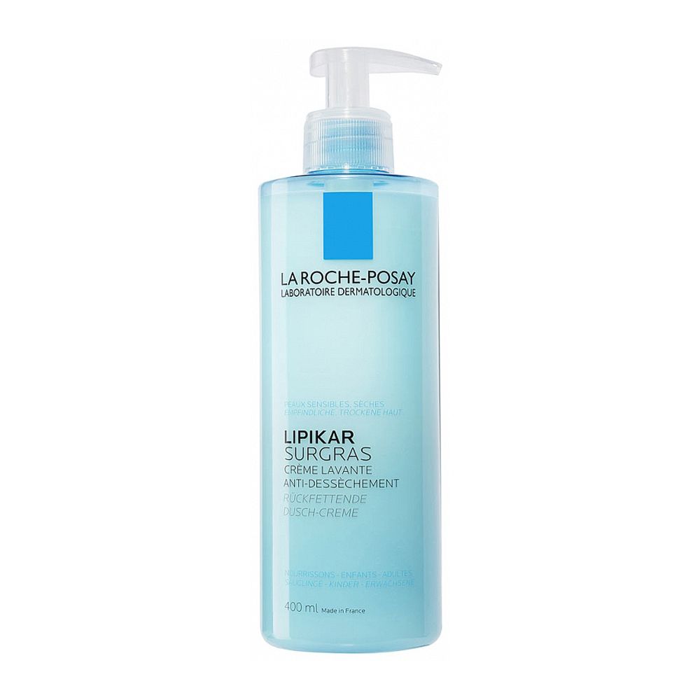 La Roche-Posay Lipikar Surgras Anti-Dryness Shower Cream With Niacinamide, For Dry Skin, Soap-Free, 400ml