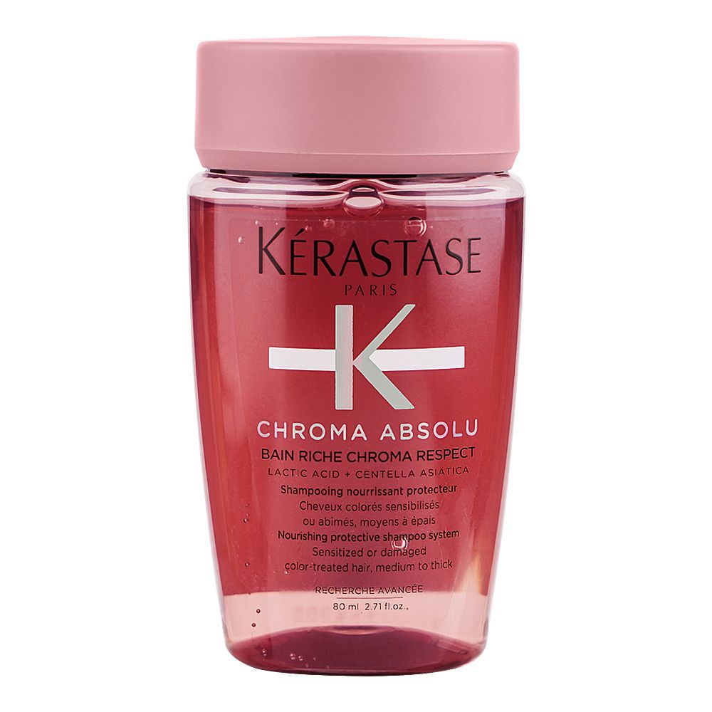 Kerastase Bain Riche Chroma Respect Shampoo, Sulfate-Free, For Color Treated Hair, 80ml