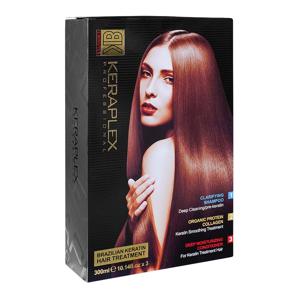 Keraplex Professional 3in1 Brazilian Keratin Hair Treatment+Shampoo+Conditioner Set, 3x300ml