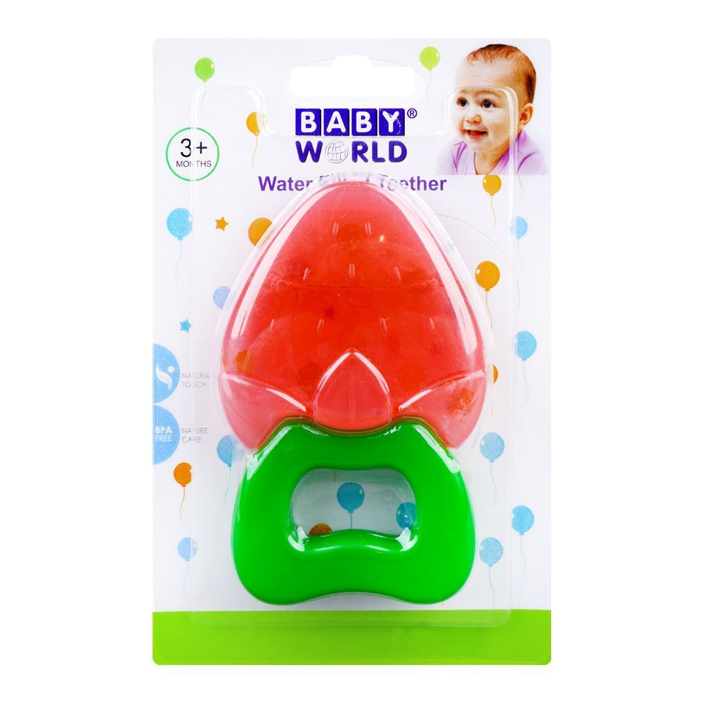 Baby World Water Billed Teether, For 3+ Months, Red, BW3004