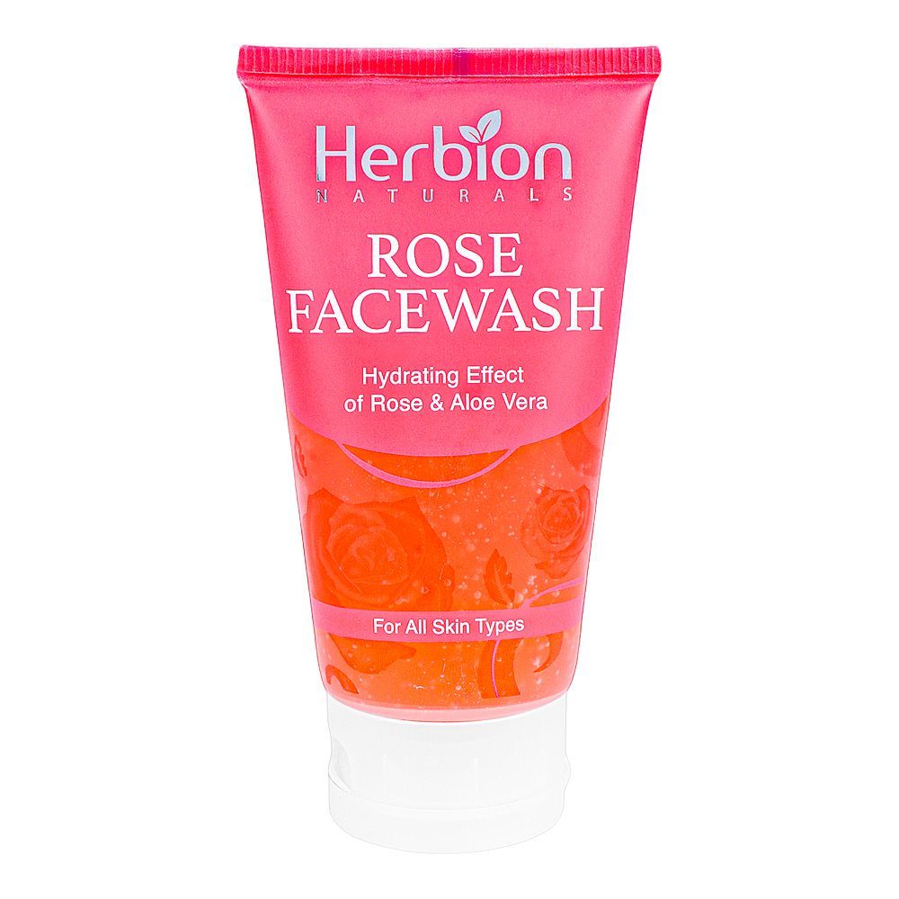 Herbion Rose and Aloe Vera Hydrating Face Wash, For All Skin Types, 100ml