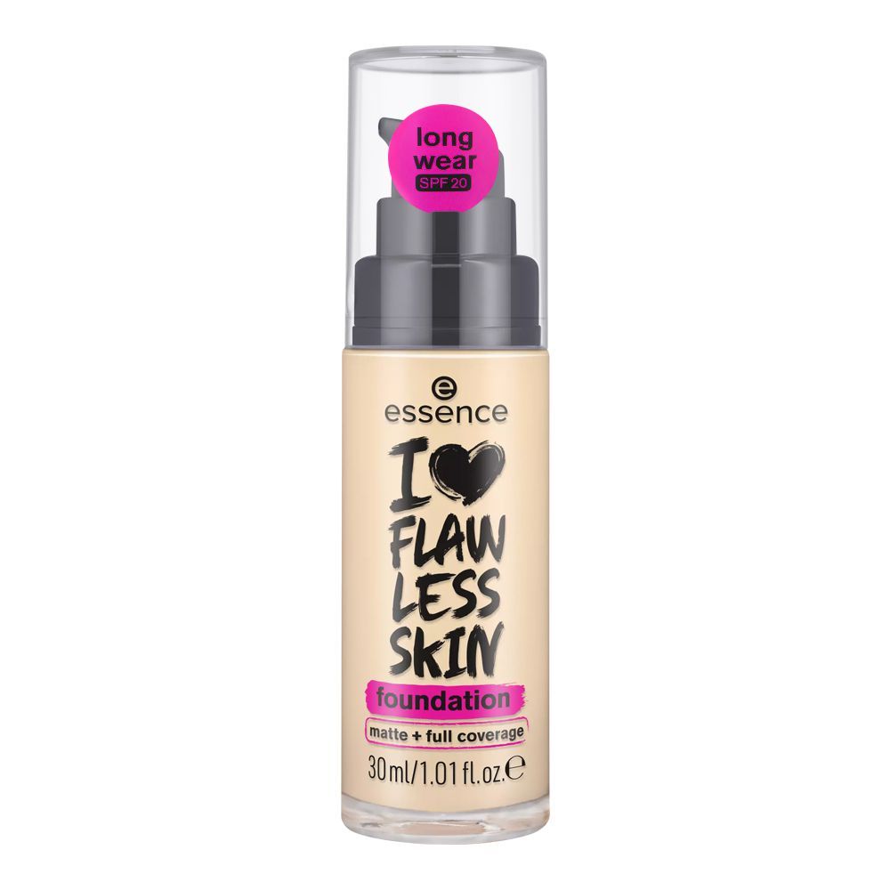 Essence I Love Flawless Skin Foundation, Long Wear, SPF-20, 30ml, 20 Medium Porcelain