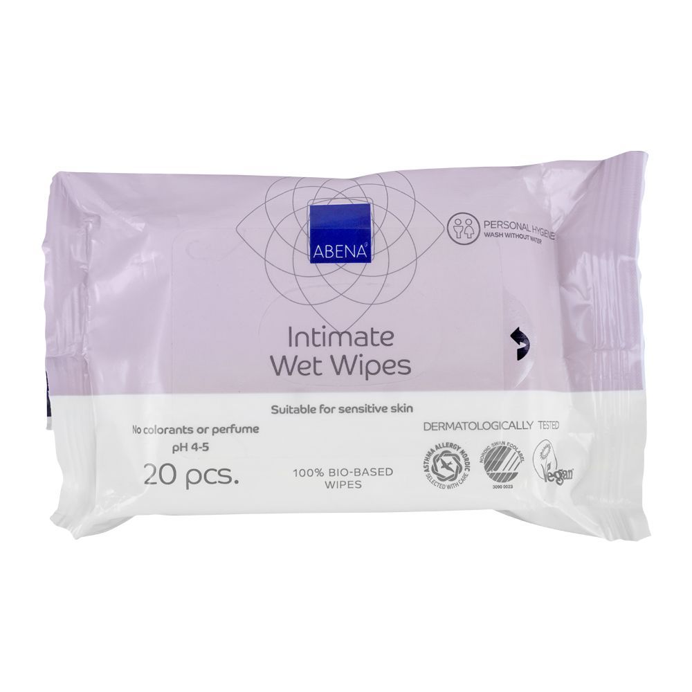 Abena Intimate Wet Wipes, Fragrance Free, 20-Pack