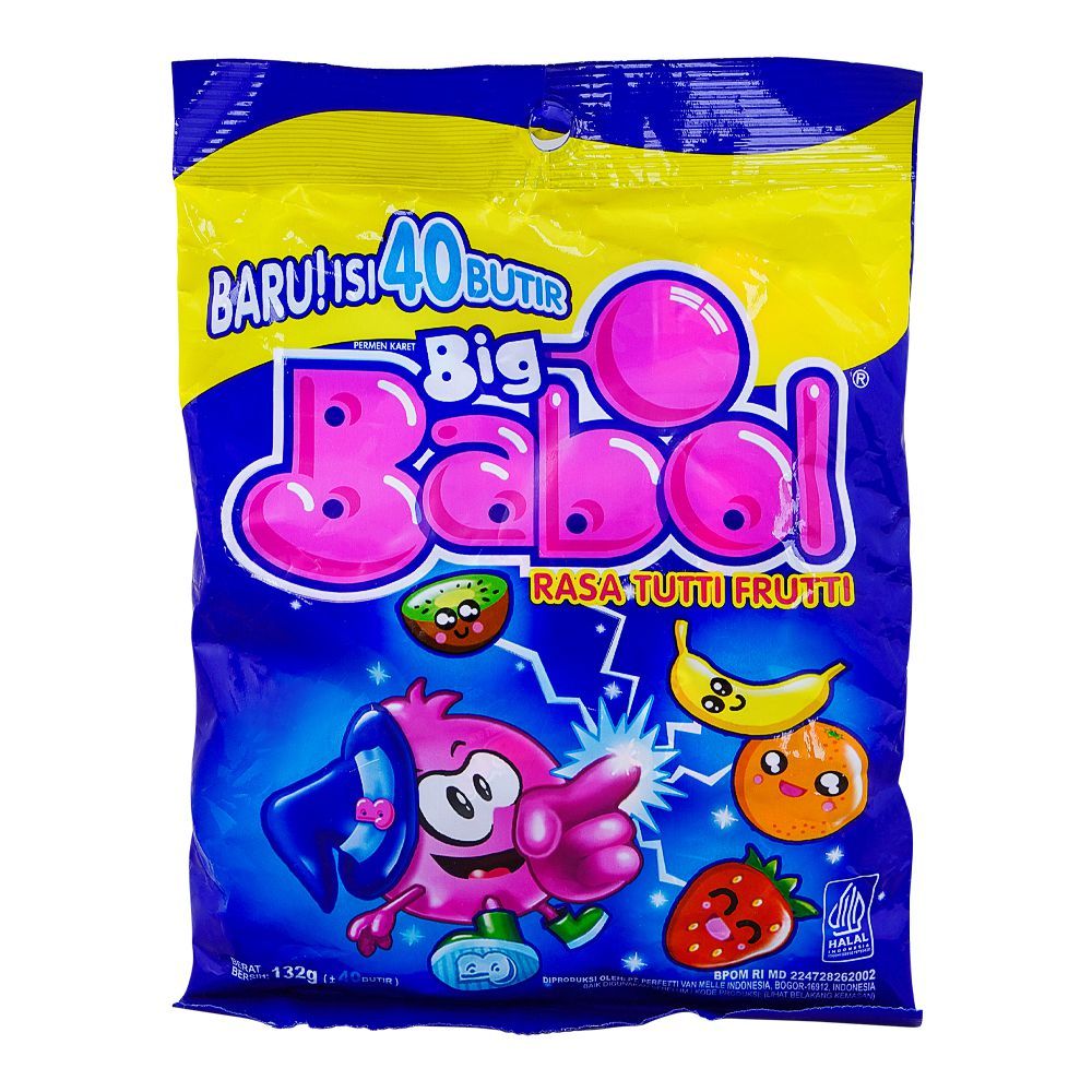 Big Babol Rasa Tutti Fruitti Bubble Gum, 132g