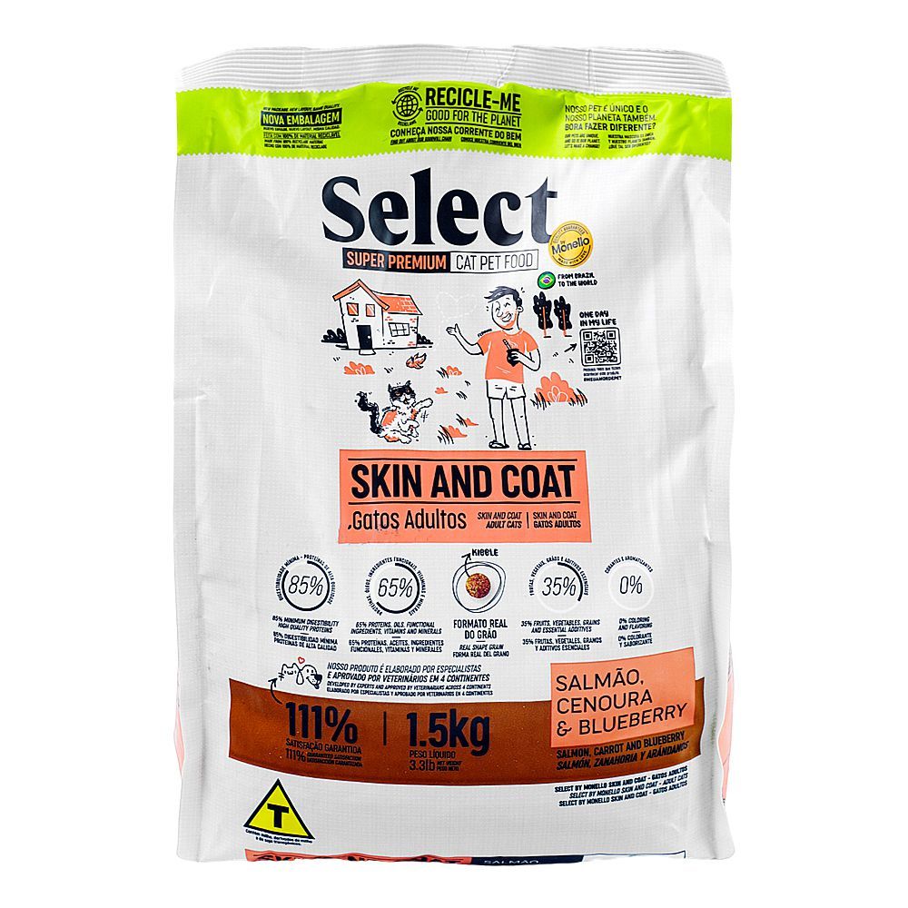 Monello Select Skin & Coat Adult Cats Pet Food, 1.5kg