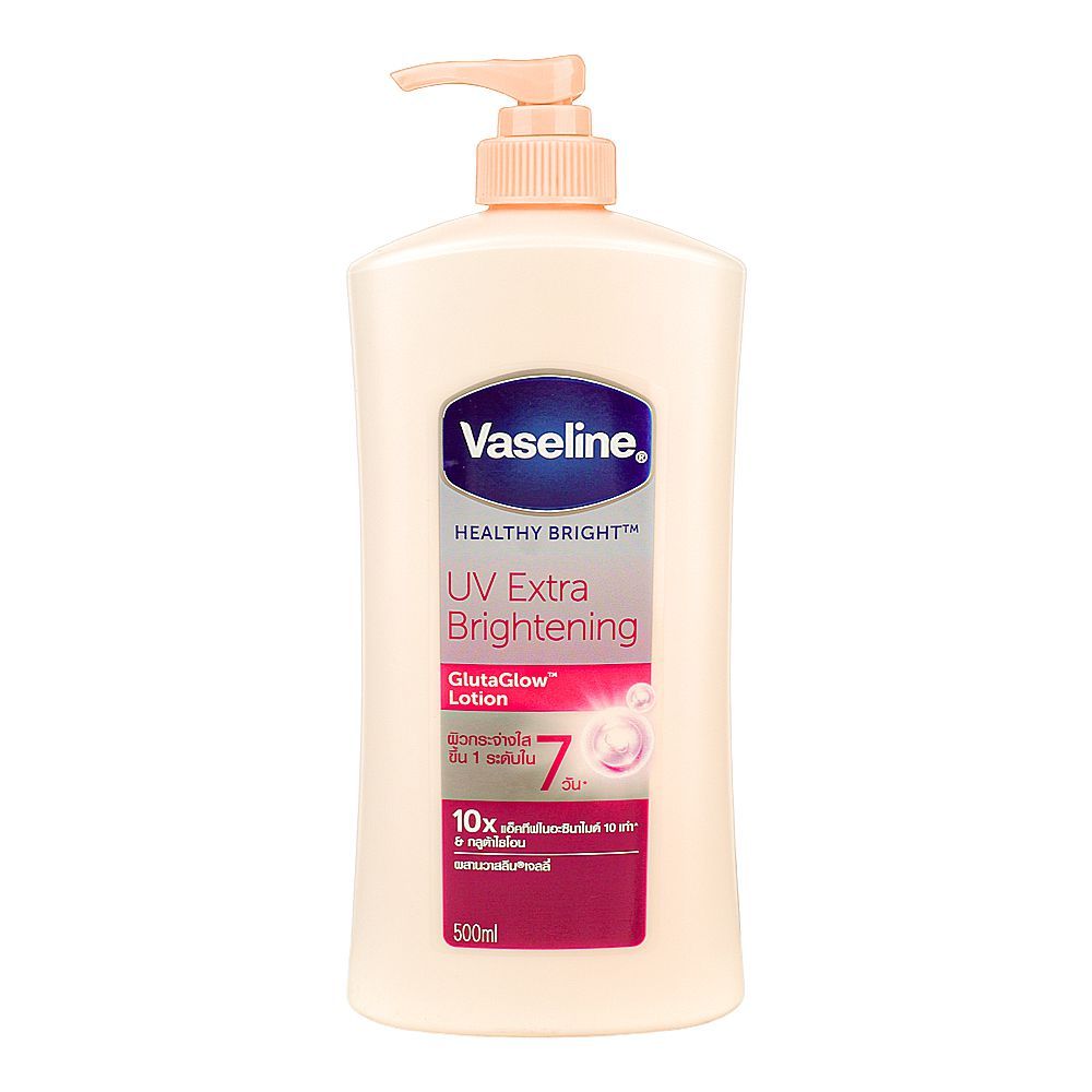 Vaseline Healthy Bright UV Extra Brightening Gluta Glow Body Lotion Pump, 500ml