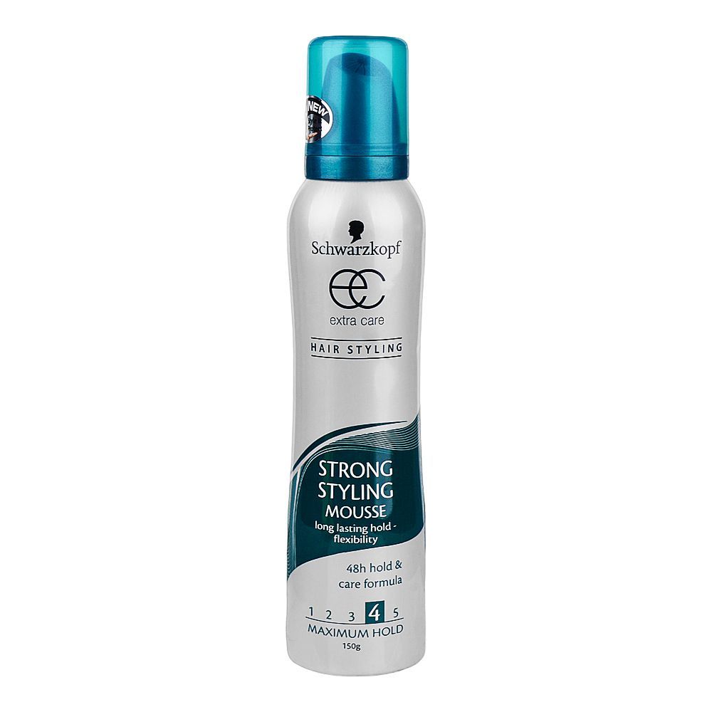 Schwarzkopf Extra Care Strong Hair Styling Mousse, 48 Hours Hold, Long Lasting, 150ml