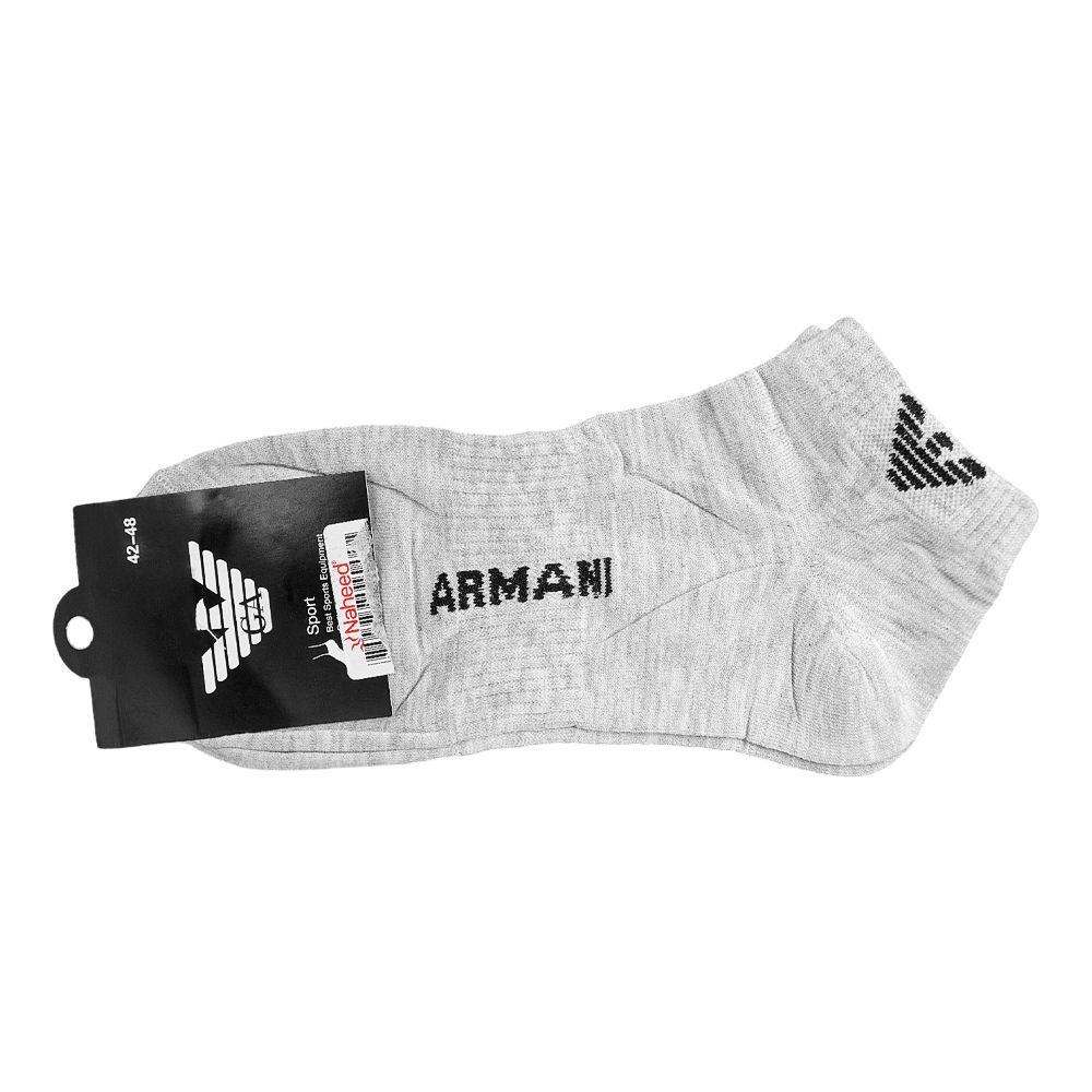 Armani Cotton Ankle Socks, 1-Pair, L-Grey