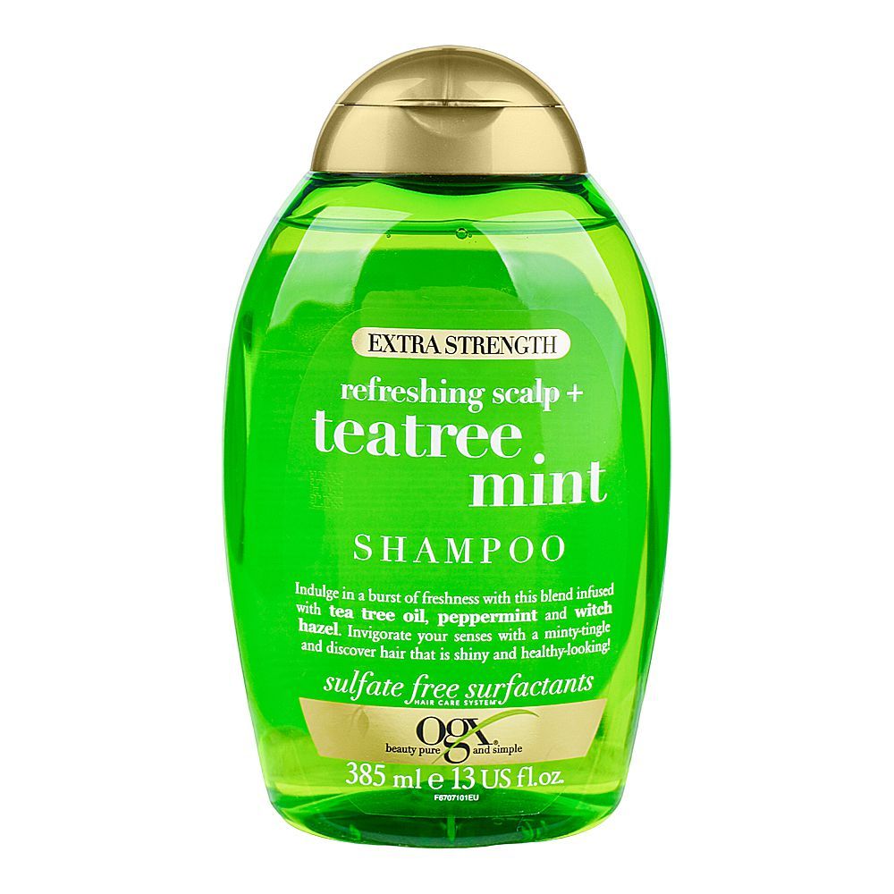 OGX Refreshing Scalp + Tea Tree Mint Shampoo, Sulphate Free Surfactants, 385ml