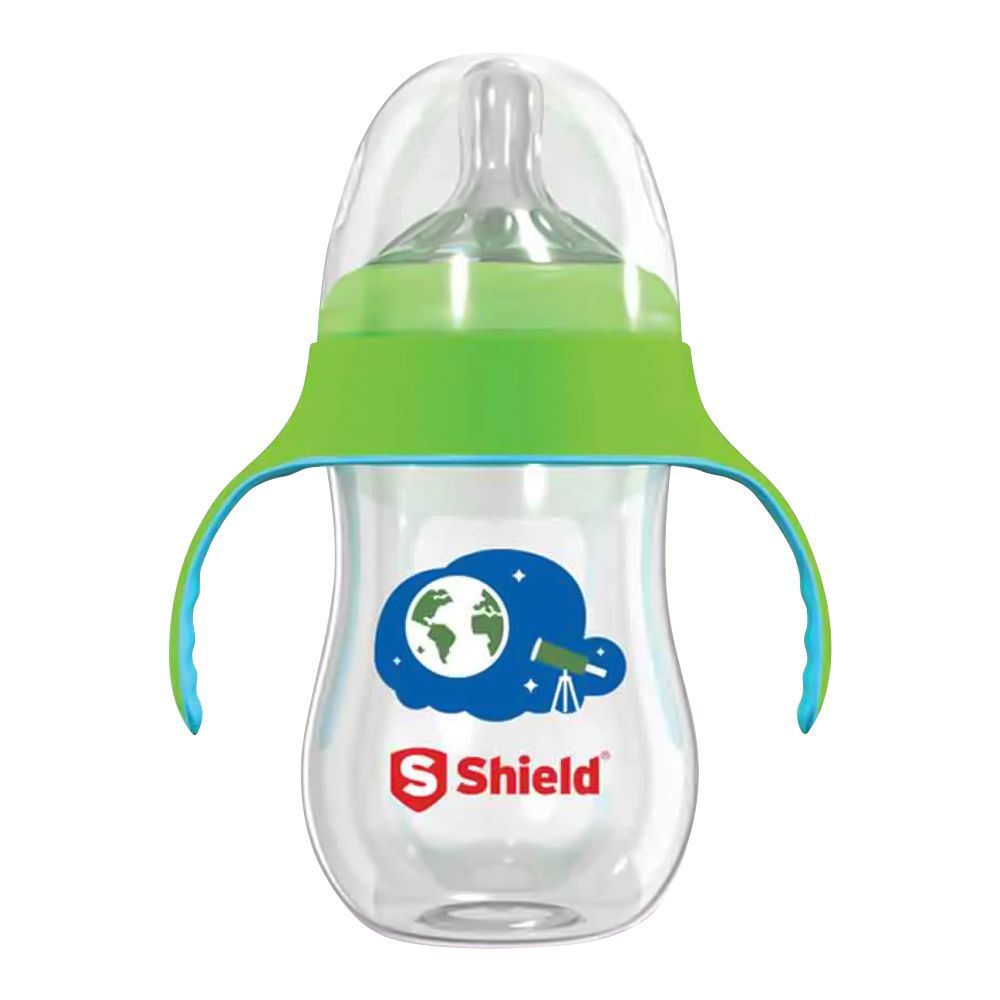 Shield Baby Wide Neck Anti Colic Feeder, BPA and Drip Free, For 12 Months+, 260ml