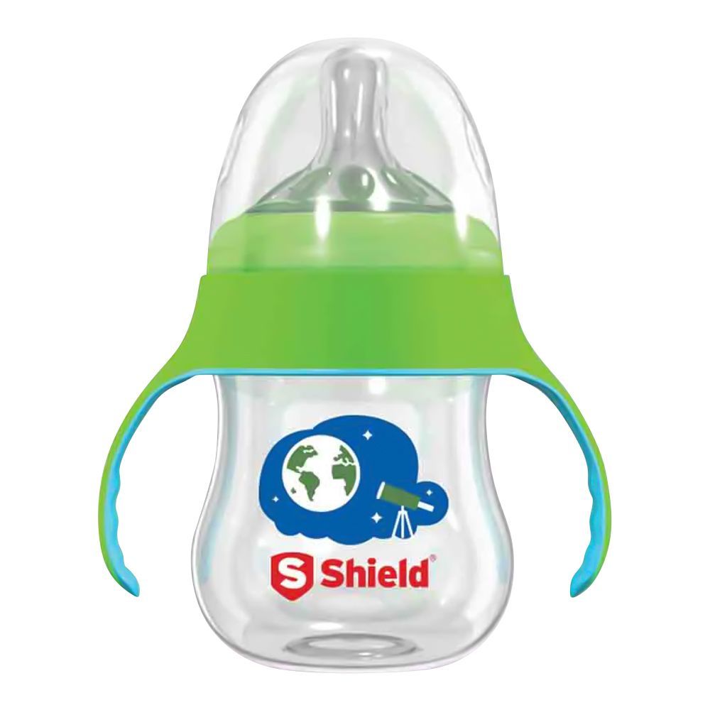 Shield Baby Wide Neck Anti Colic Feeder, BPA and Drip Free, For 12 Months+, 180ml