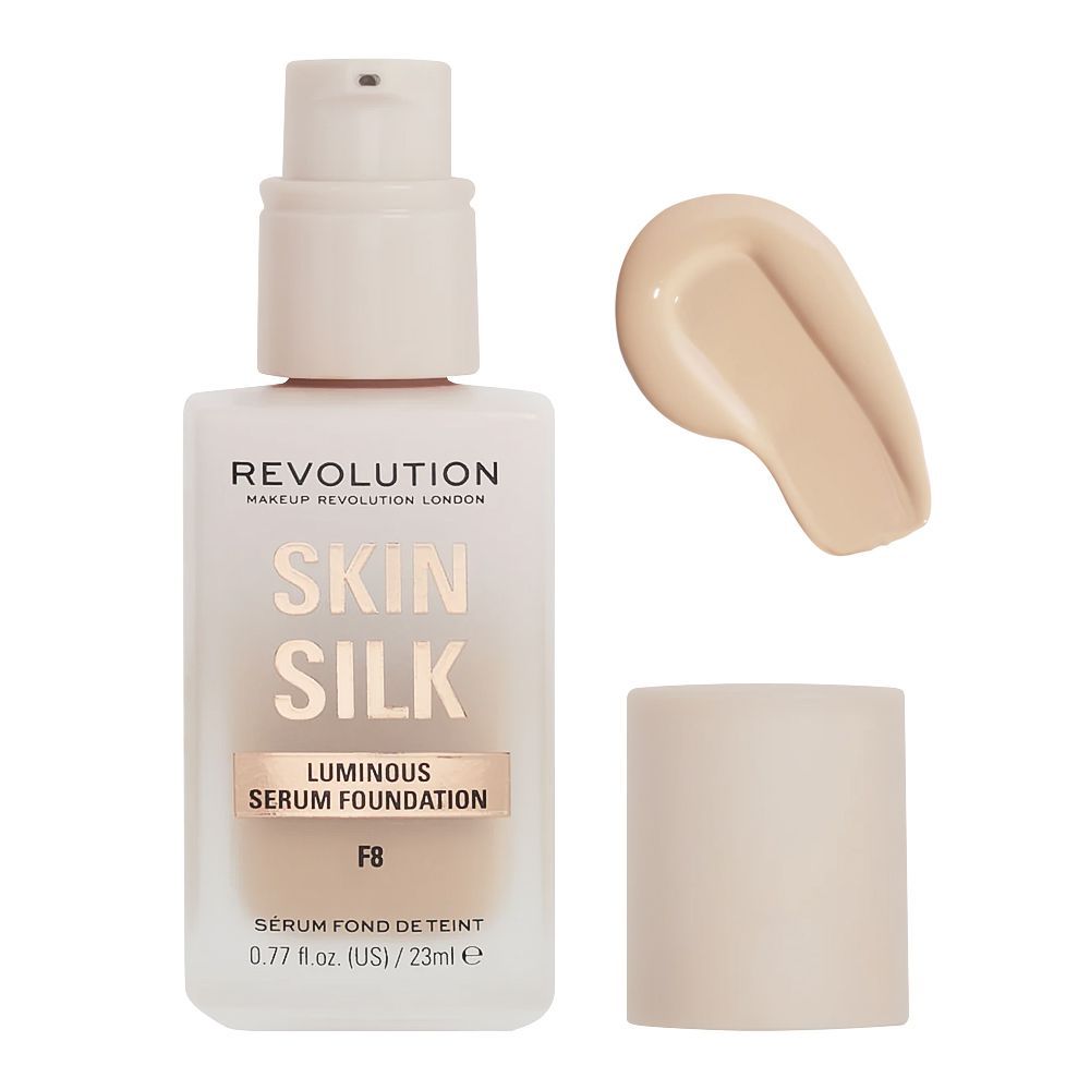 Makeup Revolution Skin Silk Luminous Serum Foundation, Cruelty-Free, Vegan, 23ml, F8