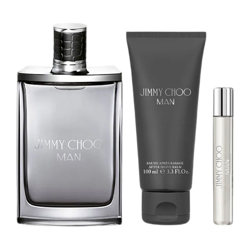 Jimmy Choo Man Perfume Set, Eau de Toilette Spray 100ml and 7.5ml+Shower Gel 100ml