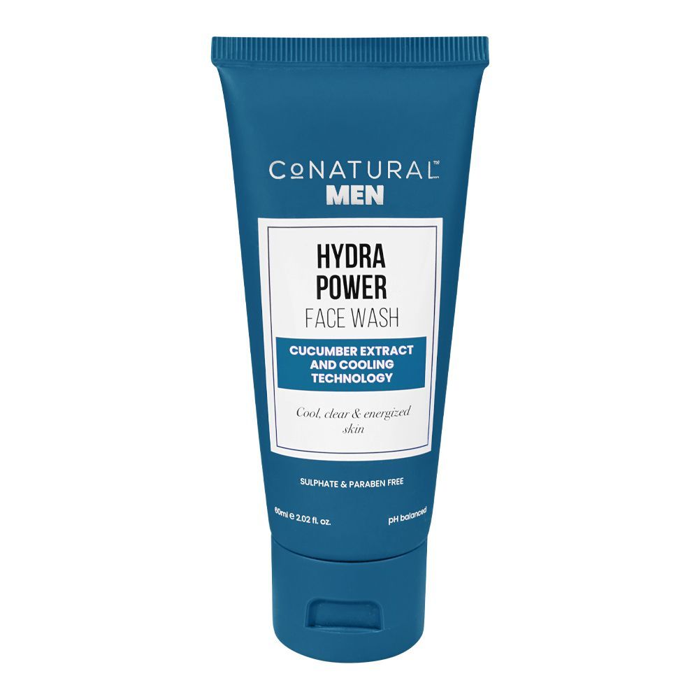 CoNatural Men's Cucumber Hydra Power Face Wash, Sulphate & Paraben Free, 60ml