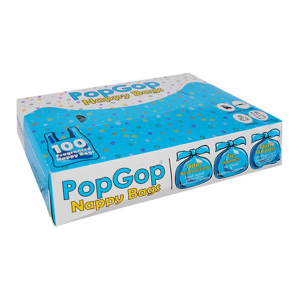 Pop Gop Multi-Purposed Fragranced Nappy Bags, Leakproof, 100-Pack