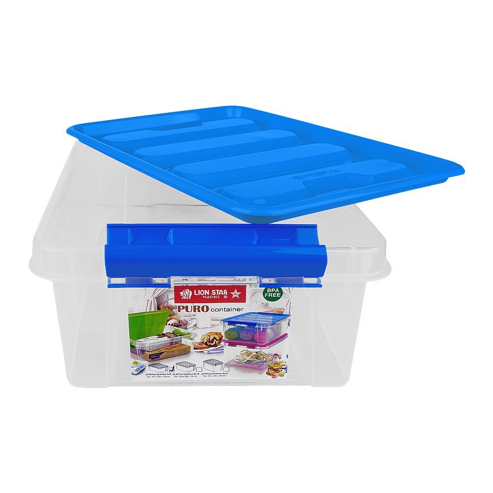 Lion Star Puro Plastic Container, No.8, Blue, JX-38