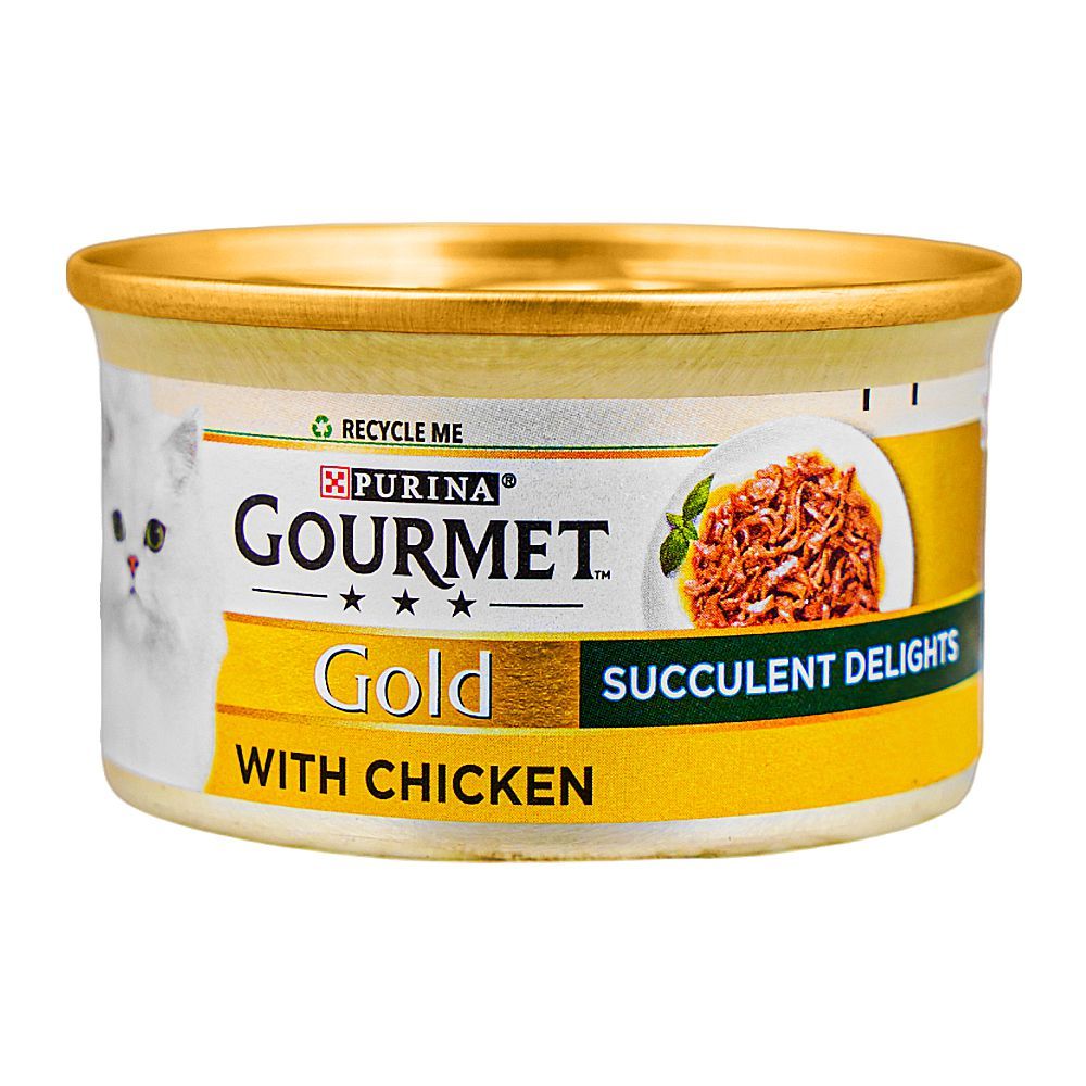 Gourmet Gold Succulent Delights Chicken Adult Wet Cat Food, 85g Tin