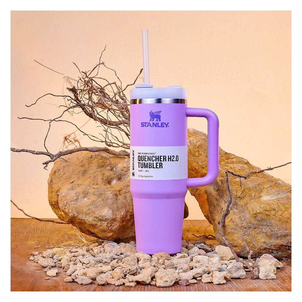 Stanley Quencher H2.0 FlowState Stainless Steel Insulated Tumbler With Lid & Straw, 887ml, Purple