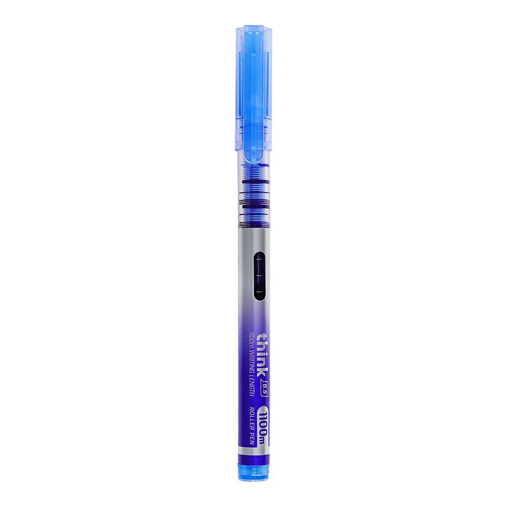 Deli Think Roller Pen, 0.5mm, Blue, 1-Pack, Q300-BL