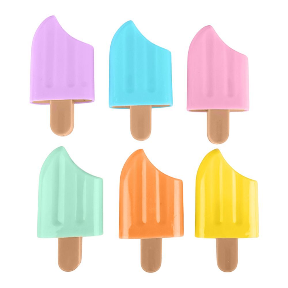 UBS Ice-Cream Stick Mini Highlighter, Assorted Colors, 6-Pack, M6219