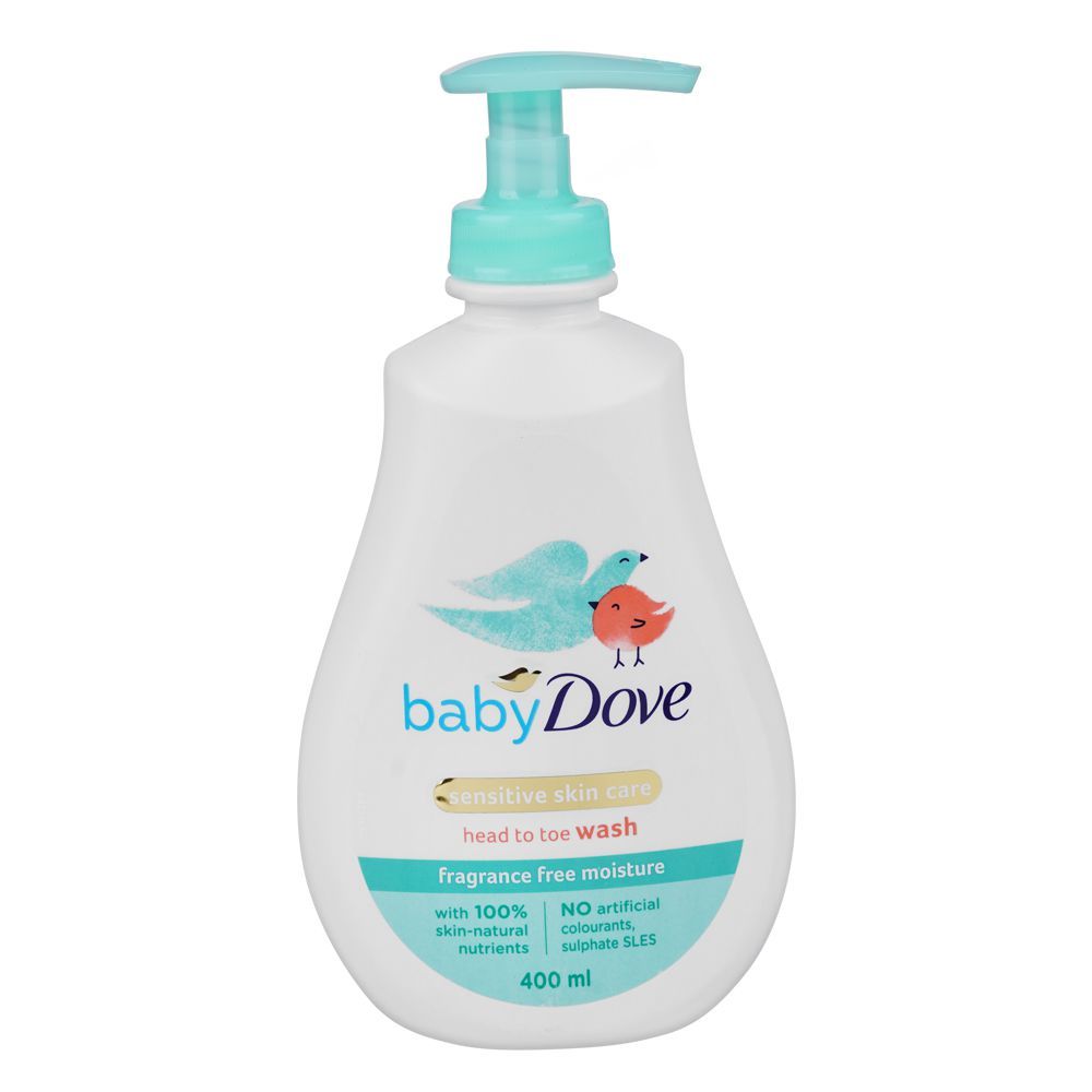 Dove Baby Sensitive Skin Head to Toe Body Wash, Sulphate & Fragrance Free, 400ml