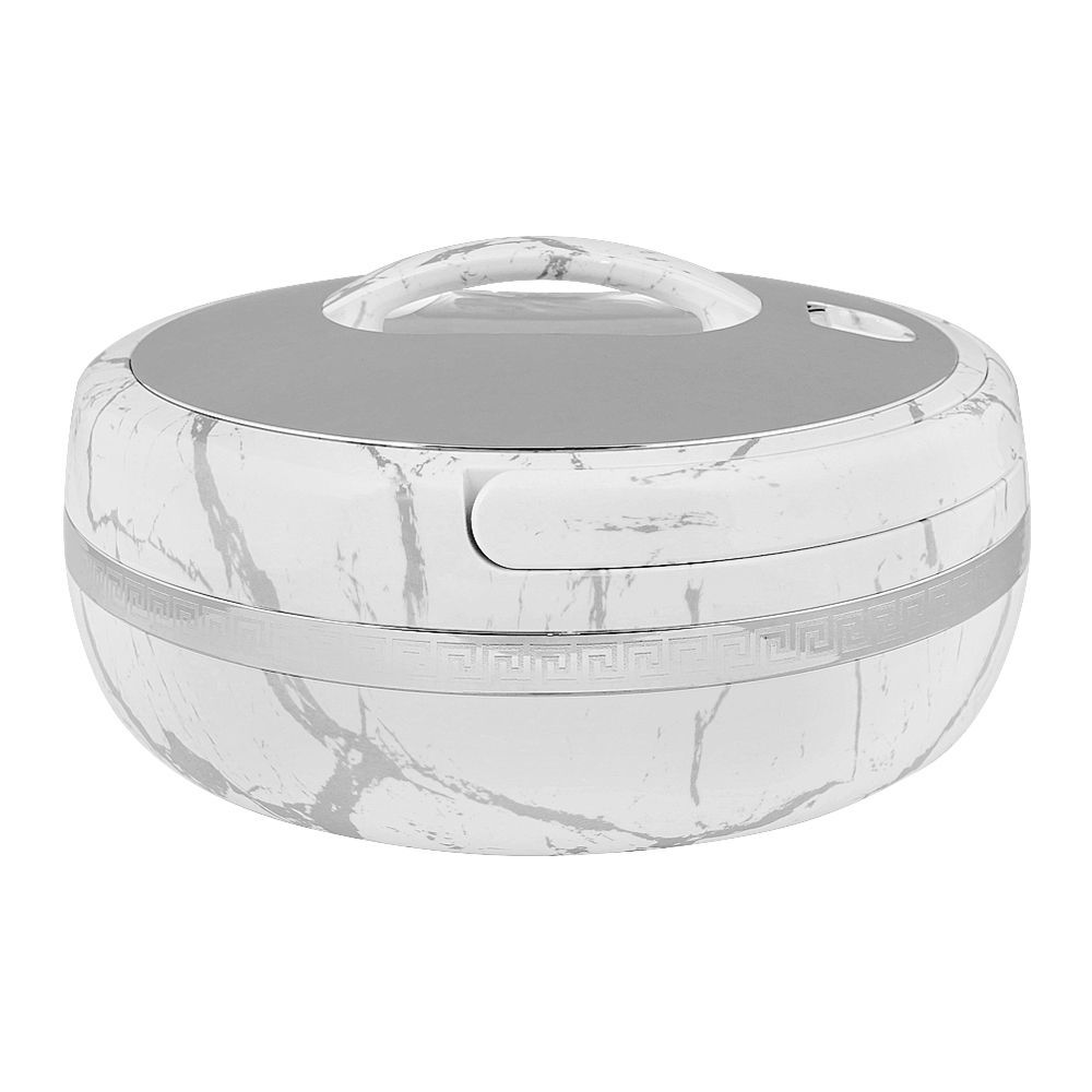 Golden Fire Round Hot Pot, Food Warmer, 3000ml, White & Silver, 663WS/S