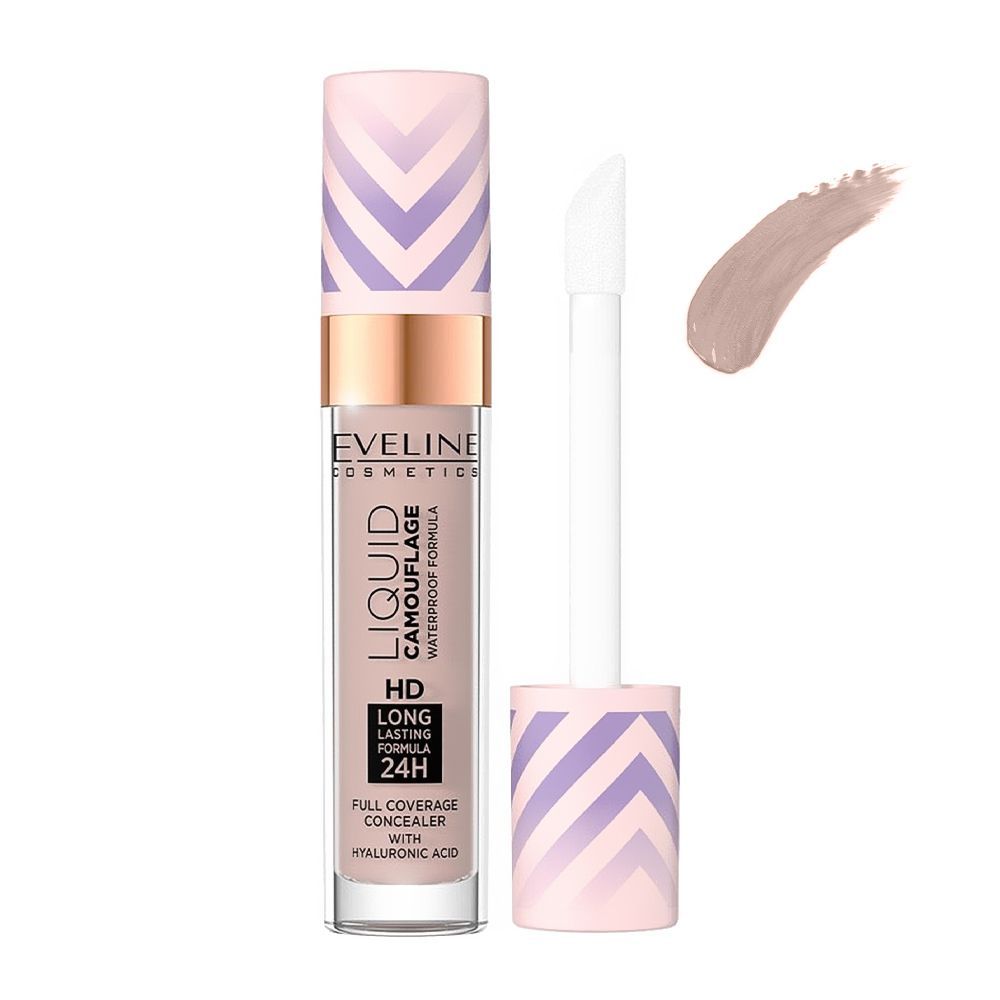 Eveline Liquid Camouflage HD Long Lasting 24H Full Coverage Concealer, 04 Light Almond