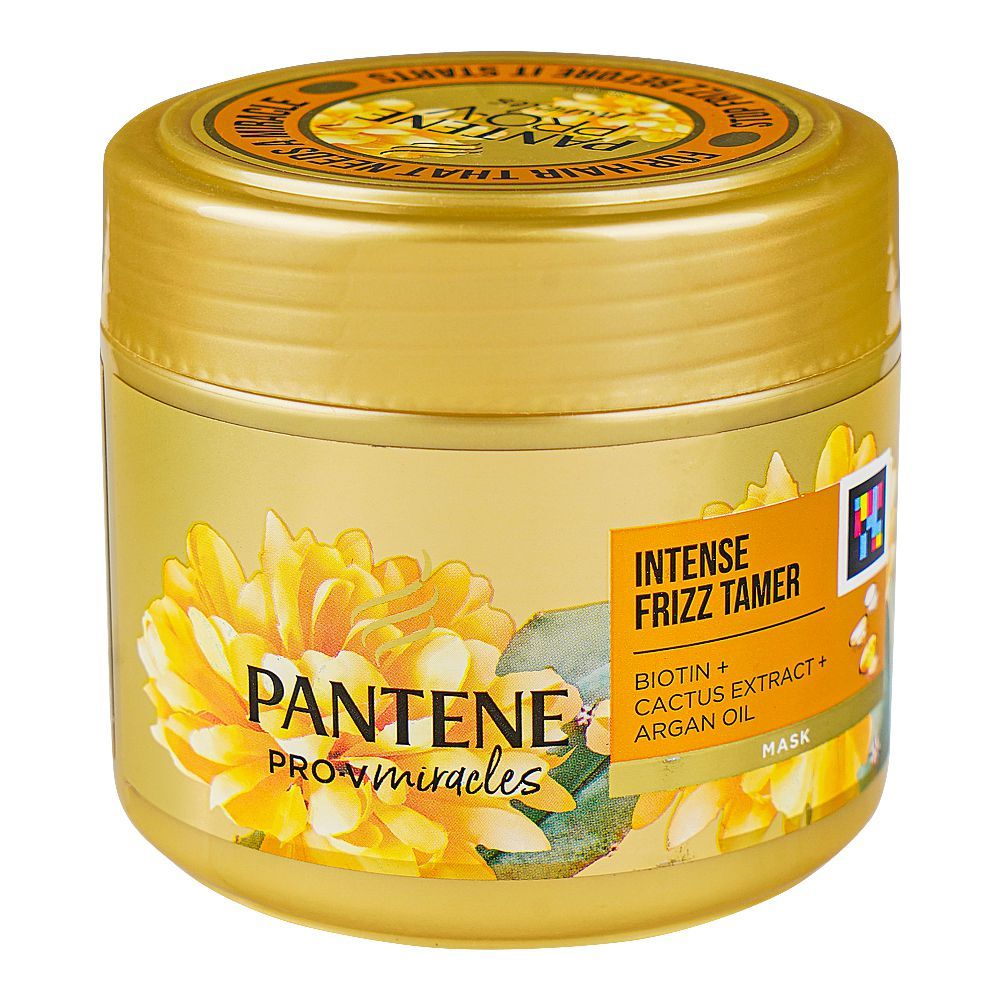 Pantene Pro-V Miracles Intense Frizz Tamer Biotin+Cactus+Argan Oil Hair Mask, 300ml