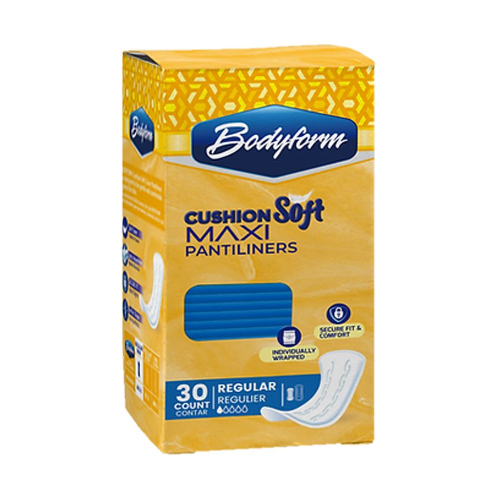 Bodyform Cushion Soft Regular Maxi Pantiliners, 30-Pack