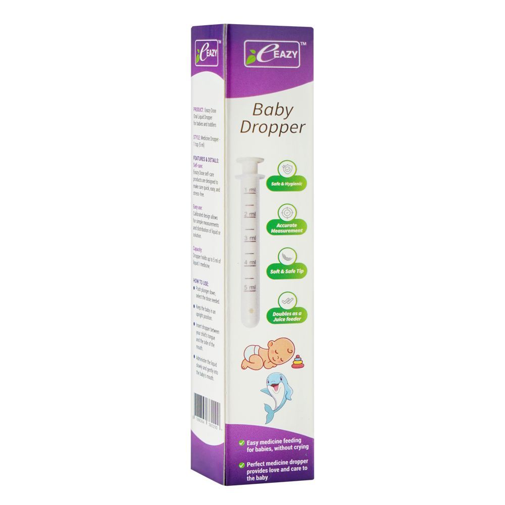 Eeazy Kids Oral Liquid Medicine Dropper, For Baby & Toddler, 5ml Capacity