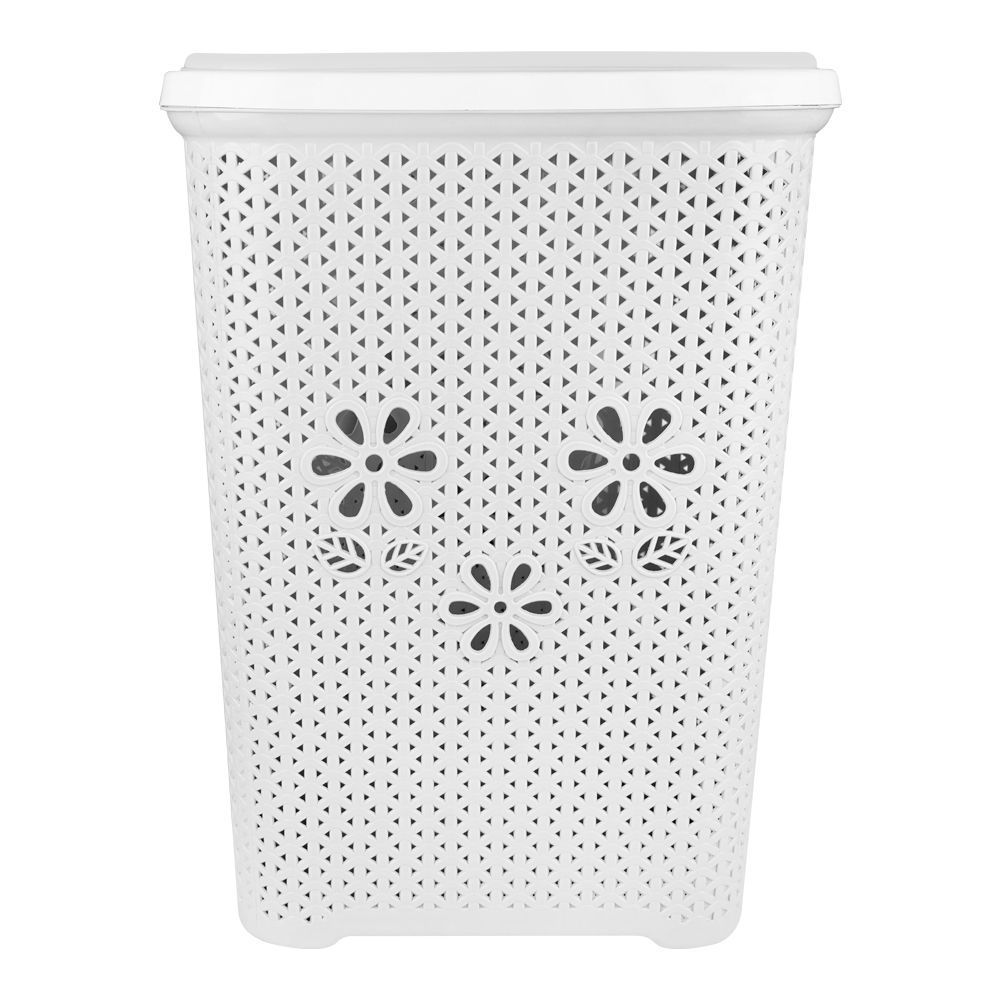 Graceware Plastic Laundry Basket, White