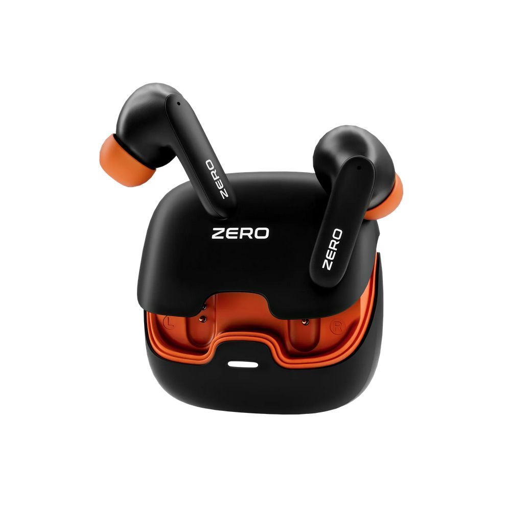 Zero Wave Pro Wireless Earbuds, IPX5 Waterproof, Flame Orange & Black