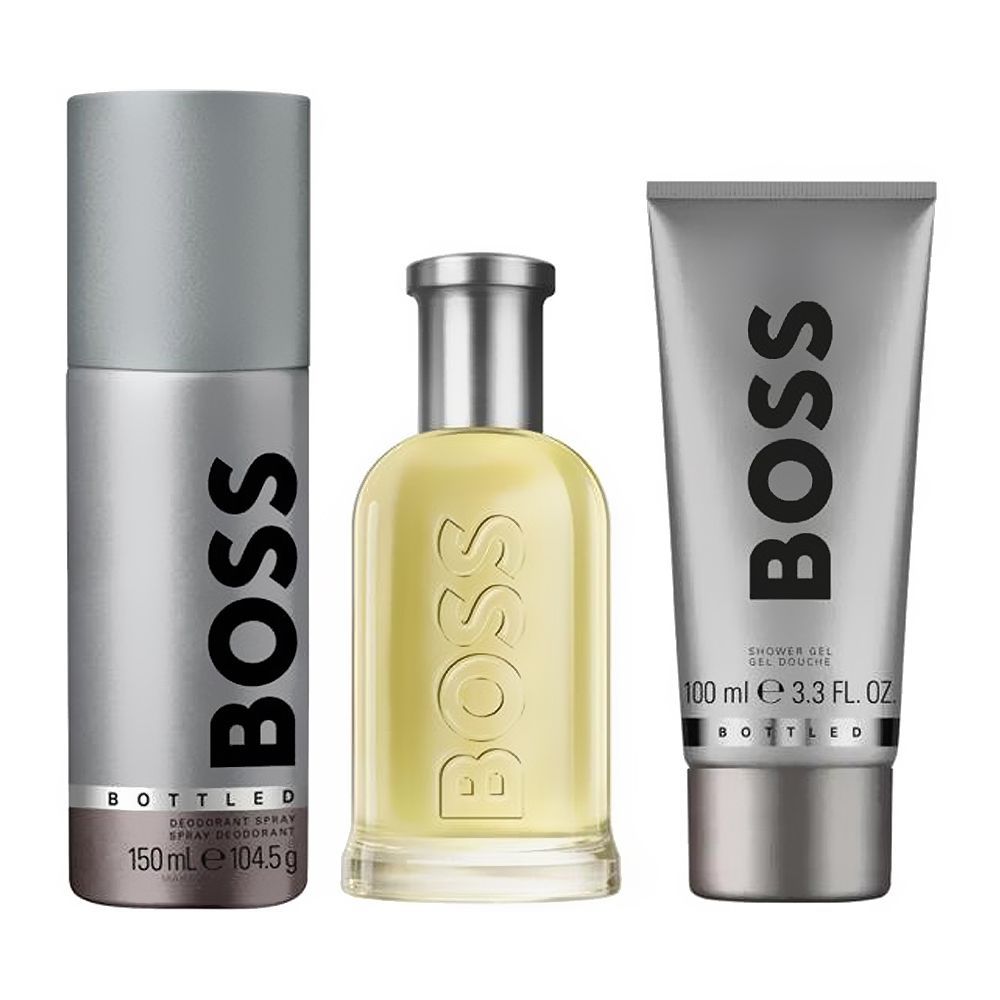 Hugo Boss Bottled Gift Set, For Men, Eau de Toilette 100ml+Shower Gel 100ml+Deodorant Spray 150ml, 3-Pack