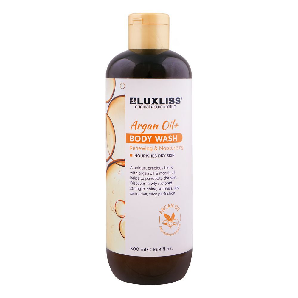 Beaver Luxliss Argan Oil Renewing & Moisturizing Body Wash, 500ml