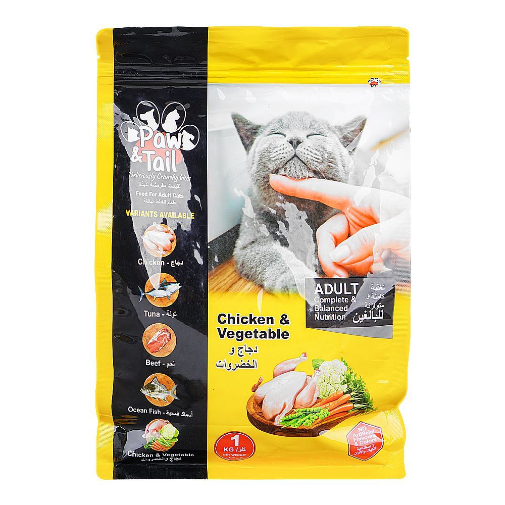 Paw & Tail Adult Cat Food, Chicken & Vegetable, 1kg