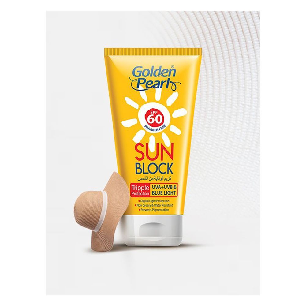 Golden Pearl Triple Protection UVA+UVB & Blue Light Sun Block, SPF60, 120ml