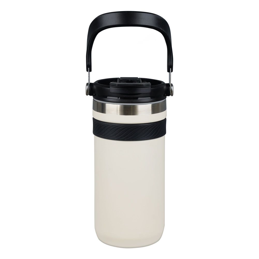 AJF Stainless Steel Vacuum Insulated Thermos Bottle - Hot/Cold Travel Mug with Lid & Straw, 900ml, Beige, SUS 304