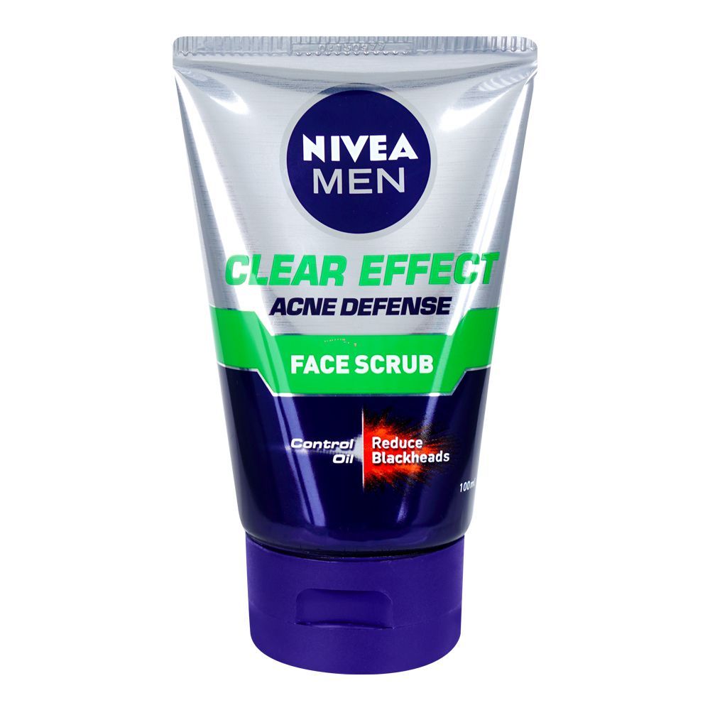 Nivea Men Clear Effect Acne Defense Face Facial Scrub, Reduces Pores, Oil Control, 100ml