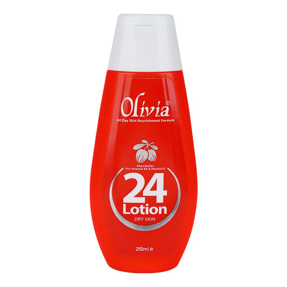 Olivia 24 Lotion with Shea Butter, Pro-Vitamin B5 & Vitamine E, For Dry Skin, 250ml