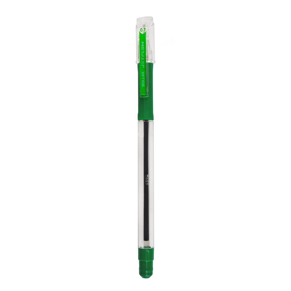 Dollar Jet Flow Hybrid Ball Pen, Gel Pen, F 0.7 Green, 10-Pack, BP2F