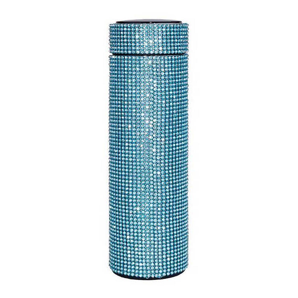 Smart Temperature Display Diamond Vacuum Insulated Water Bottle, 500ml, Green