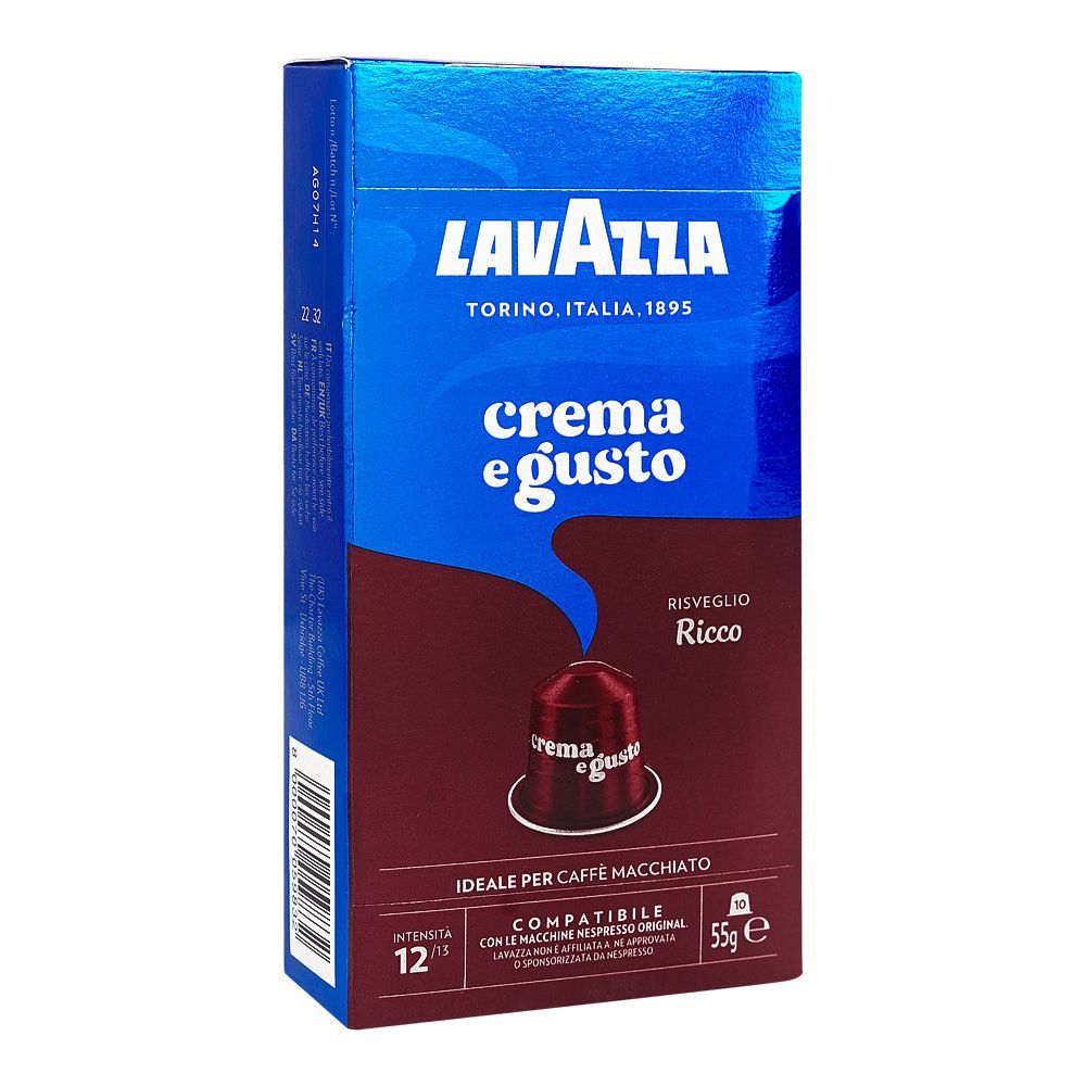 Lavazza Crema e Gusto Risveglio Ricco Coffee Pods, 10-Pack