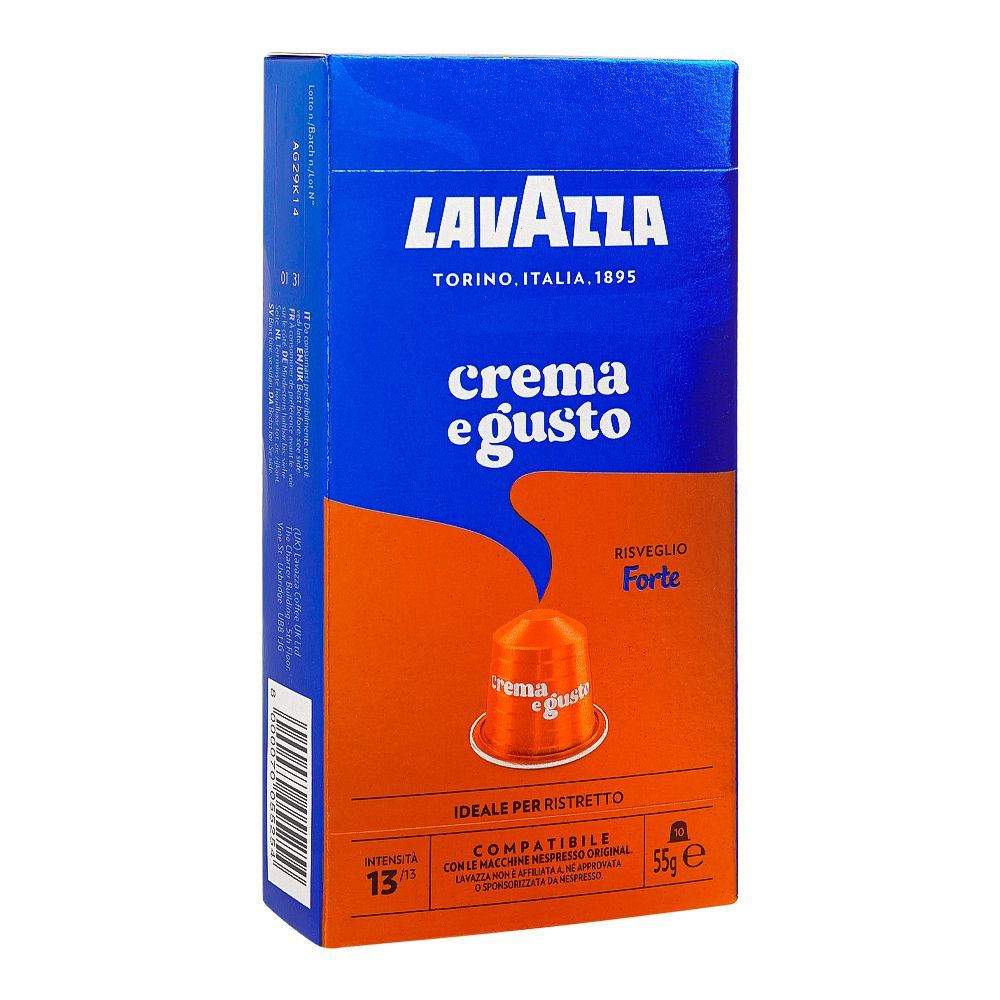 Lavazza Crema e Gusto Risveglio Forte Coffee Pods, 10-Pack