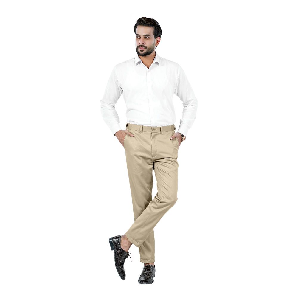 Basix Regular Fit Cotton Formal Dress Pant, Khaki