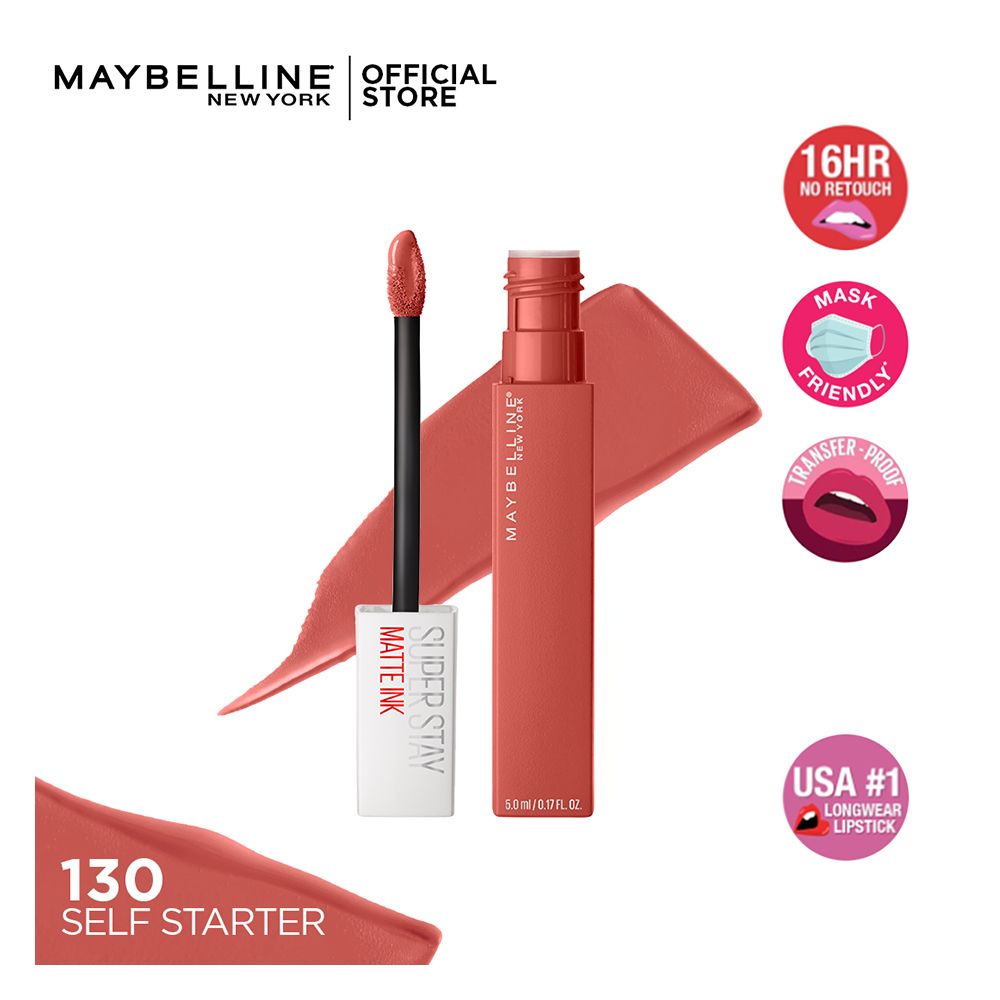Maybelline Superstay Matte Ink Lipstick, 130 Self-Starter
