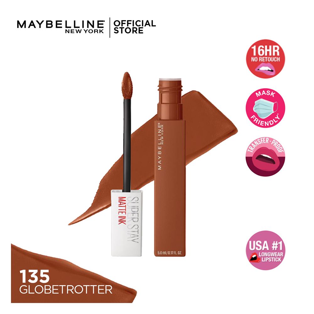 Maybelline Superstay Matte Ink Lipstick, 135 Globetrotter