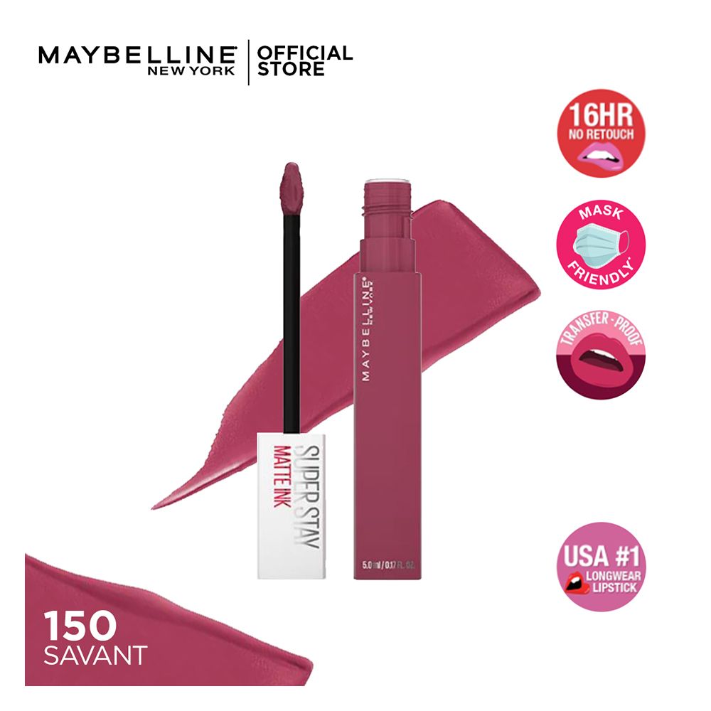 Maybelline New York Superstay Matte Ink Lipstick, 150 Savant