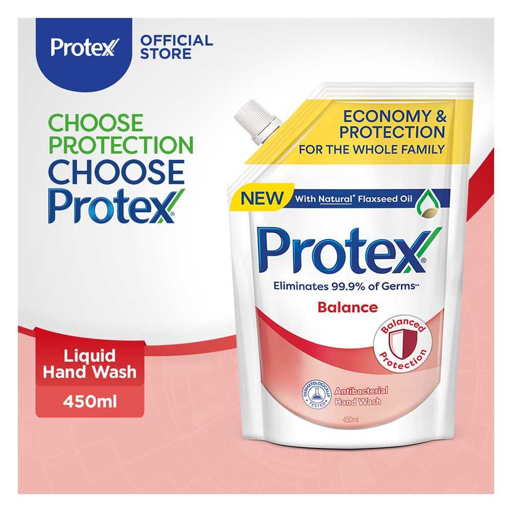 Protex Balance Antibacterial Hand Wash, Pouch, 450ml,