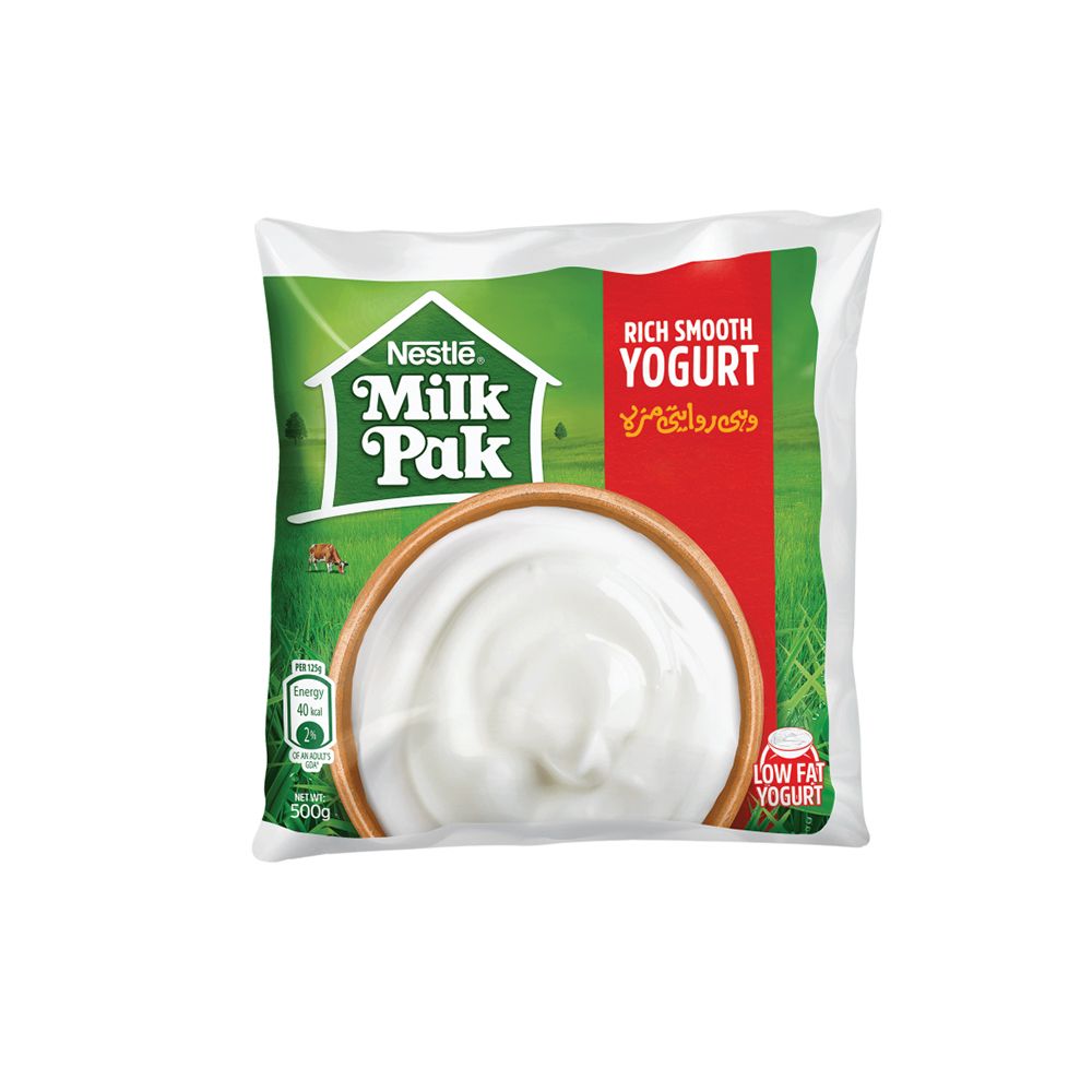 Milkpak Rich Smooth Low Fat Yogurt, Pouch, 500g